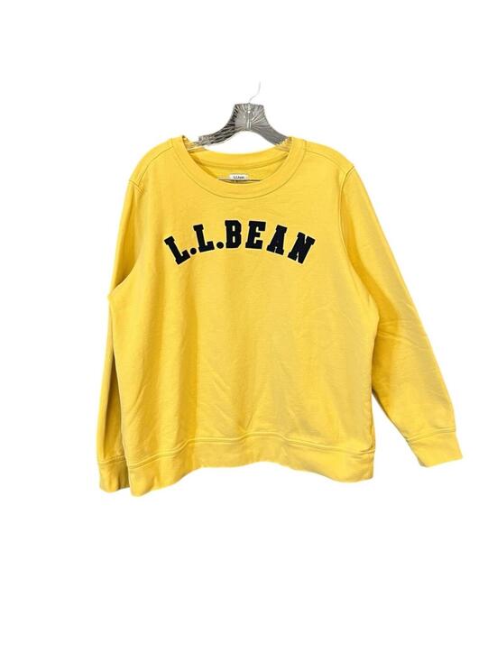 L.L. Bean Tops - L.L. Bean spell out decal sweatshirt women *XL yellow crewneck pullover